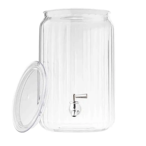 2 Gallon Fluted Beverage Dispenser, Acrylic