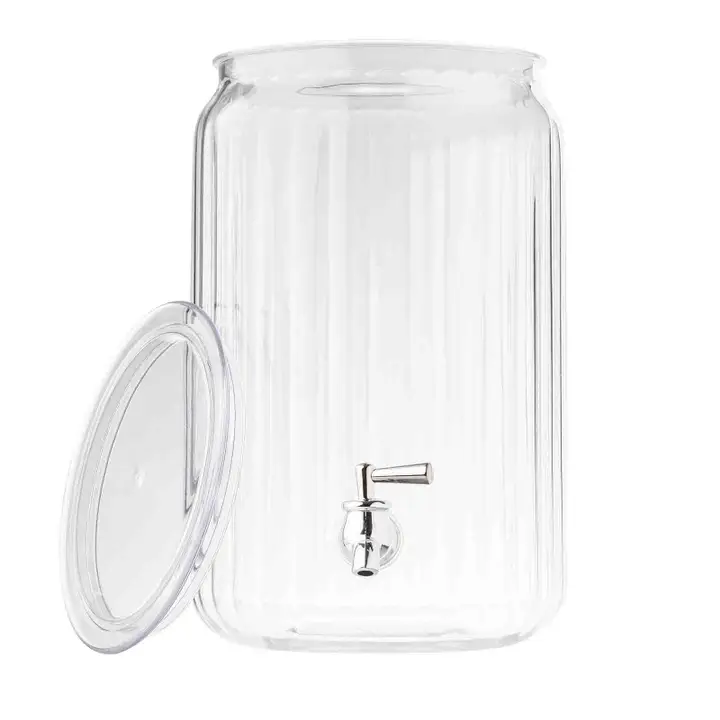 2 Gallon Fluted Beverage Dispenser, Acrylic