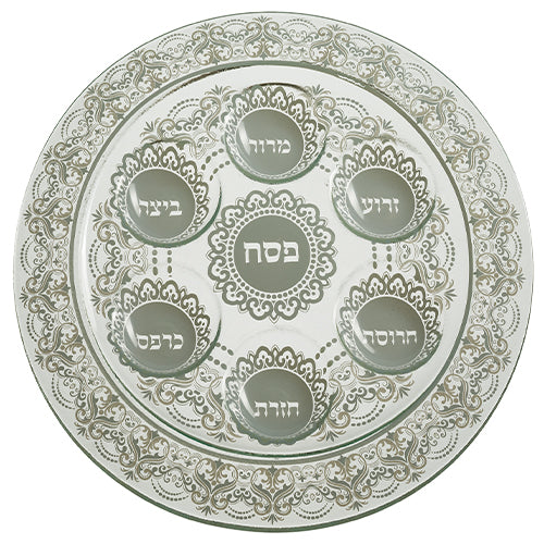 UK48781 GLASS PASSOVER PLATE 35 CM