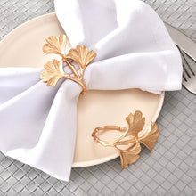 Load image into Gallery viewer, TAJ Designs Tri Golden Leaves Napkin Ring
