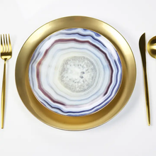 Load image into Gallery viewer, OH-BLUE-1 Blue Agate Plate - Set of 4
