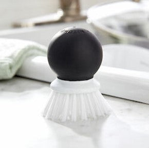 KitchenAid Soft Grip Vegetable Brush for Hard Skinned Fruits and Vegetables, Sturdy Bristles for Tough Scrubbing, Soft Girp Handle for Optimal Conrtol, Dishwasher Safe, 2.05 Inch, Black