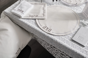 PU-PS-HMS-GO PU Leather Pesach Set - Hemstitch Gold