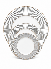 Load image into Gallery viewer, TAJ Designs Linear Gold Dinnerware Service For 4

