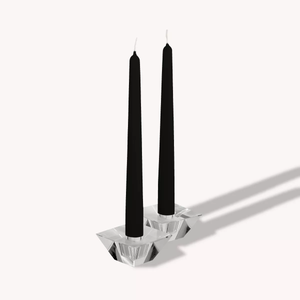 12PK. 12" Tapered Candles - Black