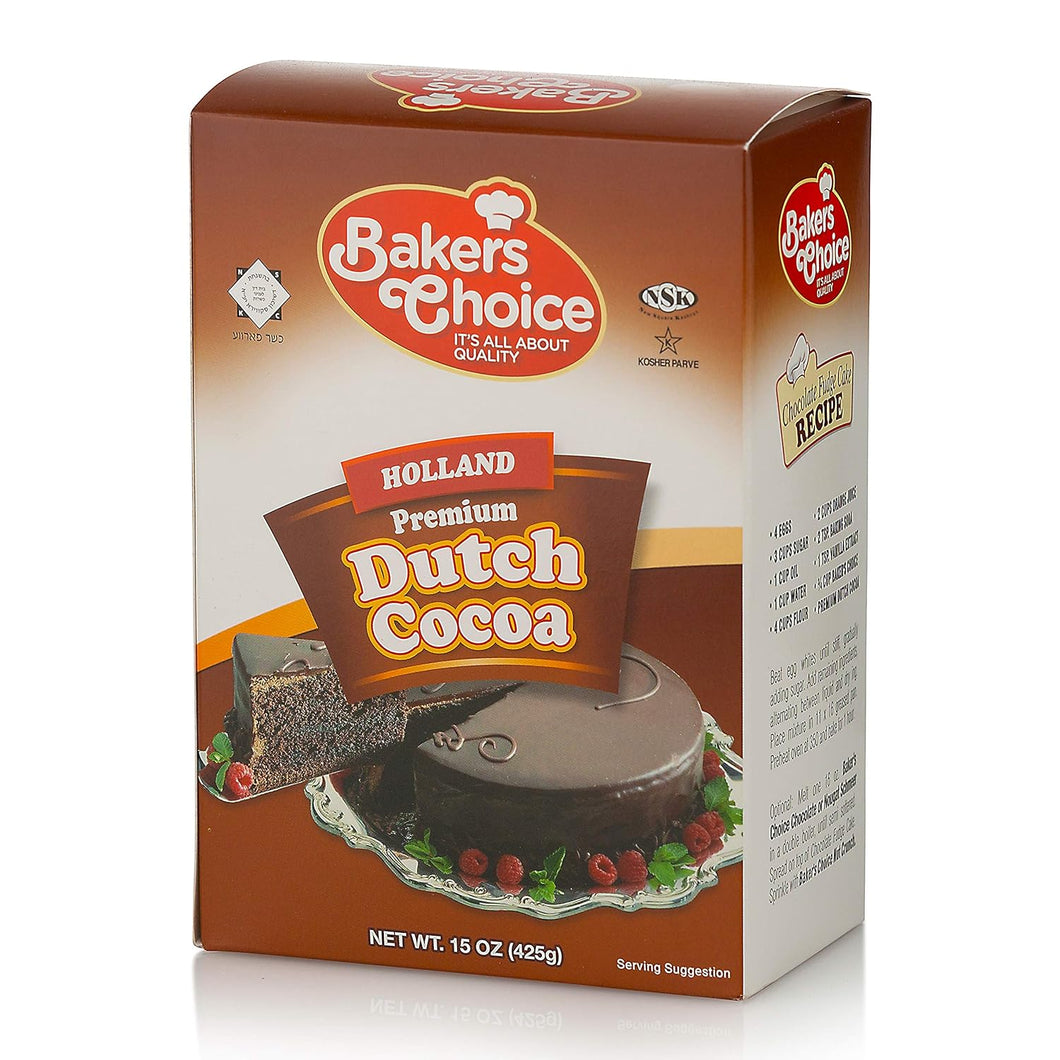Dutch Cocoa Powder - Unsweetened Chocolate Powder- 15 Ounce - Dairy Free Kosher - Bakers Choice