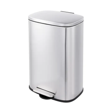 Load image into Gallery viewer, 13 Gal Rectangular Step-On Stainless Steel Trash Can
