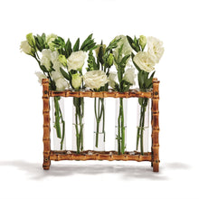 Load image into Gallery viewer, WTR006 Natural Bamboo Vase Includes 5 Glass Tubes
