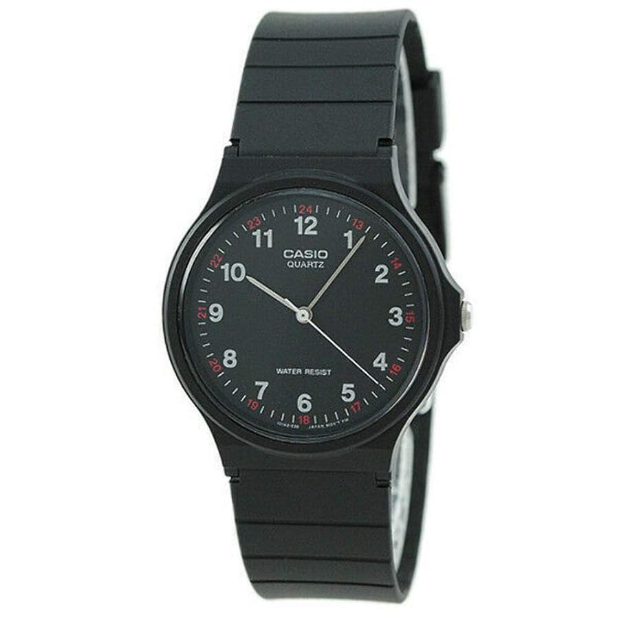 MQ24-1B Casio Men s Analog Quartz Water Resistant Black Resin Watch
