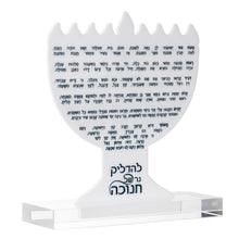 Load image into Gallery viewer, Dual Sided Menorah Design  White Blue Chanukah  Plaque
