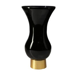CRV822B Black S-Shaped Glass Vase with Gold Base - 6