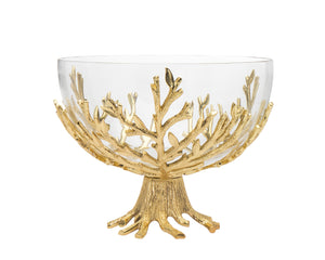 59211 10.5 GOLDEN BRANCH GLASS BOWL