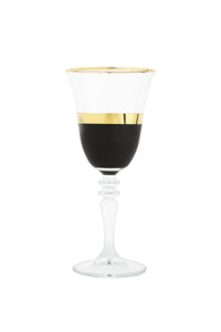 GWG2054 Water Glass w Black & Gold Design