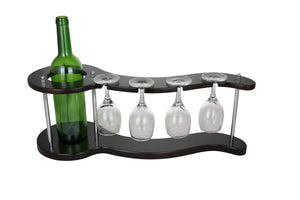 XR1105 8X20X7 WINE BOTTLE & 4 GLASS HOLDER