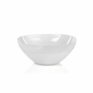 TK-124 Small Monte Carlo Alabaster Glass Bowl - White