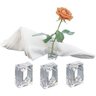 H-4416 Acrylic Bud vase Napkin Rings Set Of 4