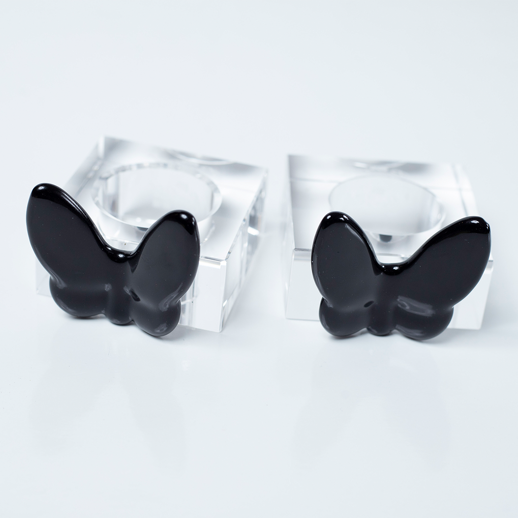 Black Butterfly Napkin Rings (Pack Of 4)