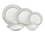 6664-2GY Gold Silver Dinnerware Service For 4
