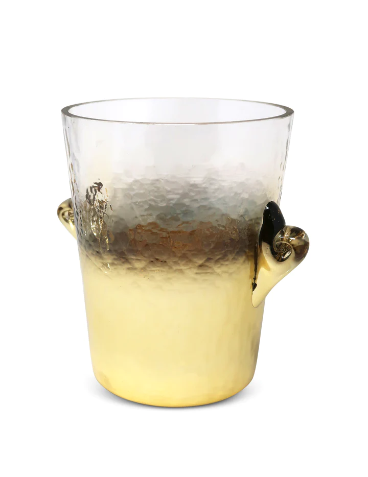 VB3347 Glass Ice Bucket With Gold Decor