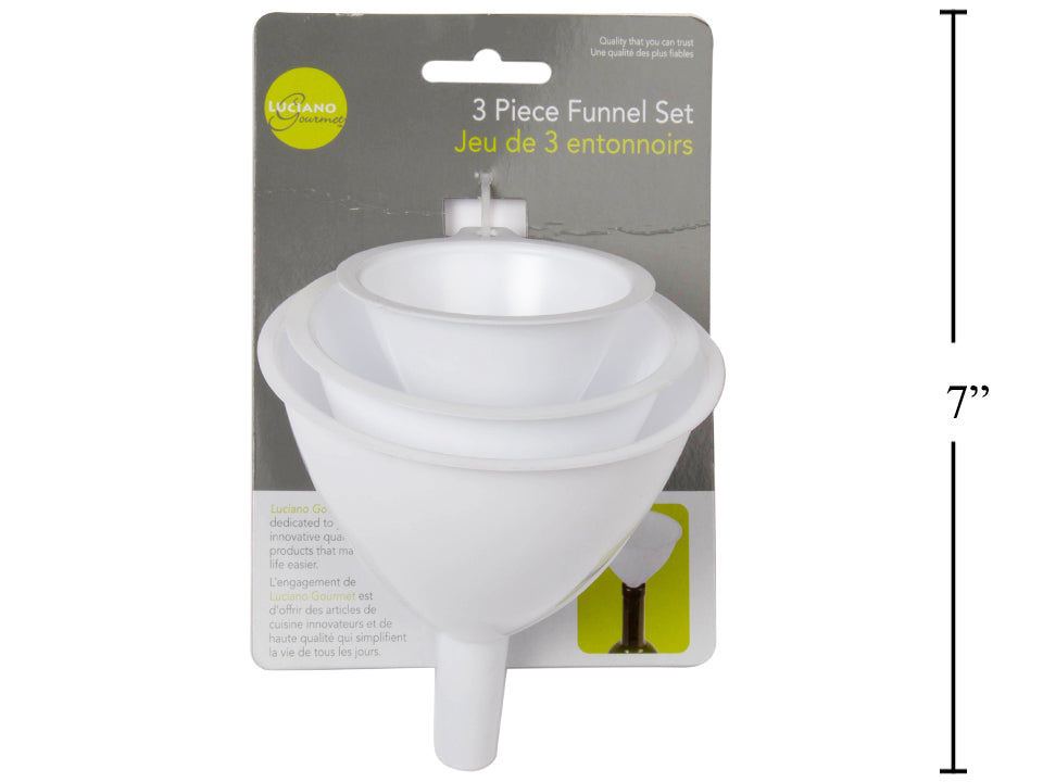 Luciano Gourmet - Plastic Funnels, Set of 3