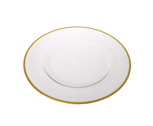 Clear Chargers with Gold Trim - 13" D