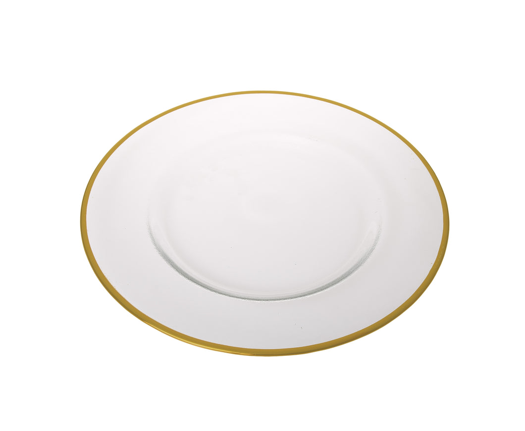 Clear Chargers with Gold Trim - 13