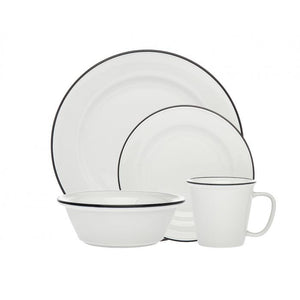 70415 Bistro Black Band 16pc Porcela