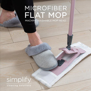 15187-AST Microfiber Flat Mop W, Broomstick Handle