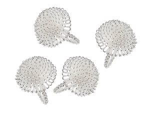 55108 S/4 Silver Aster Napkin Rings