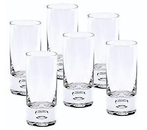 6 Pc Silver Crystal Shot Glasses