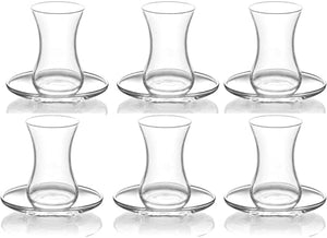 4OZ Set of 6 LAV Glass Seder Glass w Saucer