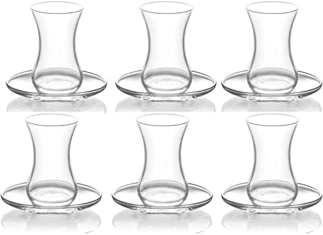 4OZ Set of 6 LAV Glass Seder Glass w Saucer