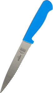 4" Knife - Pointed tip/Serrated edge - Blue/Dairy