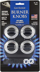 STOVE KNOBS FOR GAS RANGE BLACK-4pc