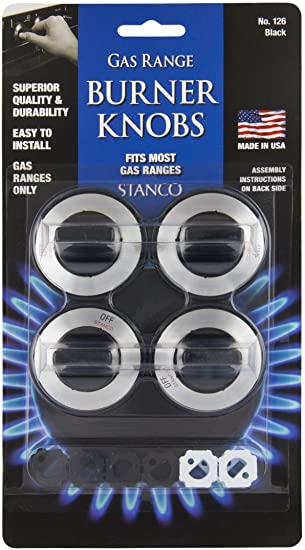 STOVE KNOBS FOR GAS RANGE BLACK-4pc