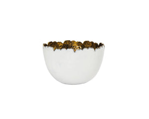 33560 4" WHITE/GOLD SNACK BOWL