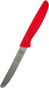 4.5" Knife - Curved tip/serrated edge - Red/Meat