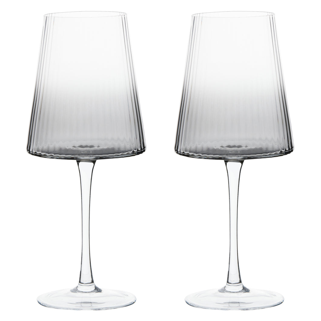 ASD10371 Set of 2 Empire Wine Glasses Smoke