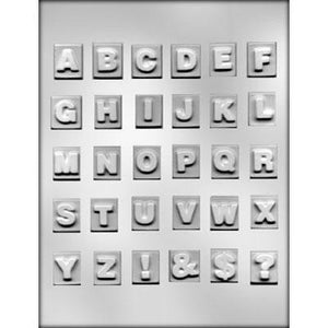 90-14230 Square Alphabet Mint Chocolate Mold