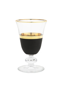 GWG2059 Short Stem Glasses with Bladk and Gold Design