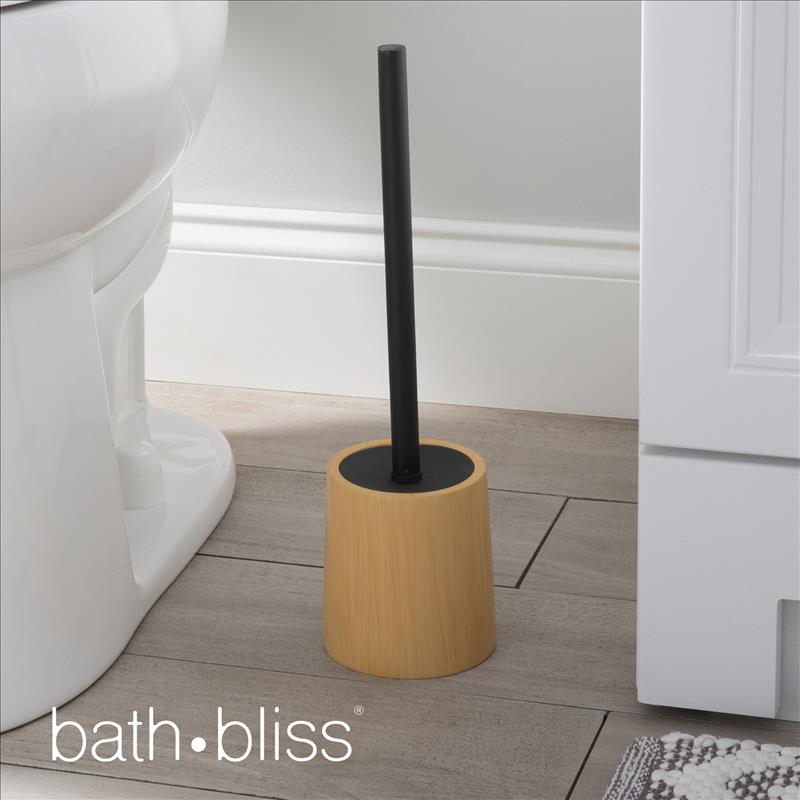 10208-Natural Cypress Wood-Like Poly Resin Toilet Brush