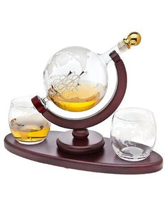 49982 3pc GLOBE WHISKEY SET