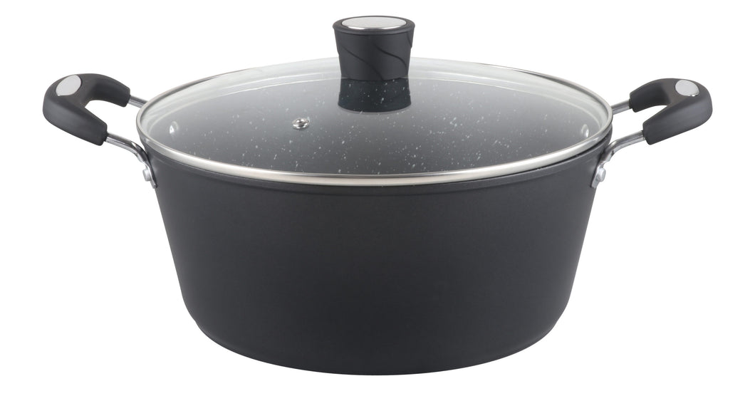 Millvado - Rainbow Non Stick Pot/W Glass Lid, Soft Grip Handle 4.5 Qt