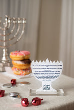 Load image into Gallery viewer, Dual Sided Menorah Design  White Blue Chanukah  Plaque
