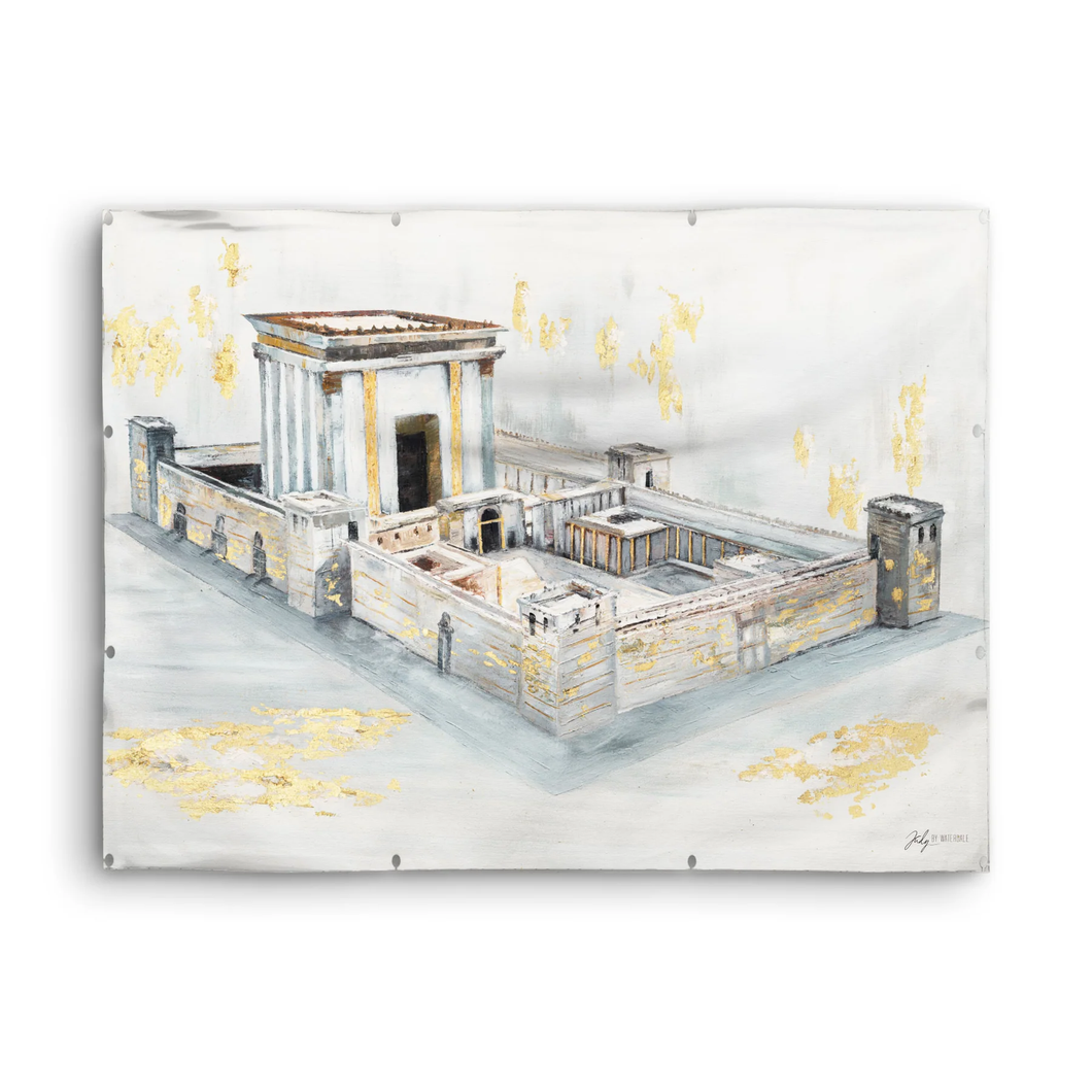 SD-VP-PJ-BHM-12X7 Bais Hamikdash By Judy Vinyl Sukkah Decoration