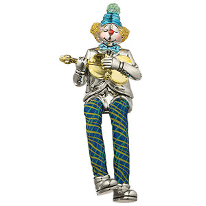 UK46035 Polyresin Clown Figurine With Cloth Legs 12 Cm- Guitar Player