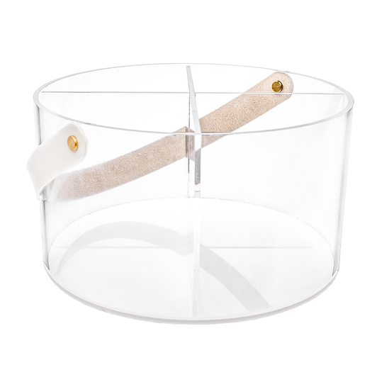 J-CALL Lucite Caddy with Leatherette Handles