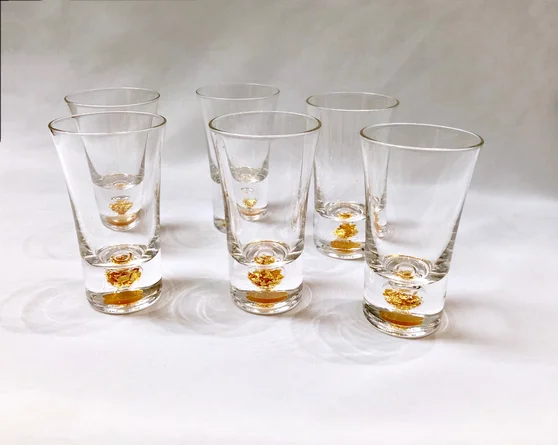 6 Pc Gold Shot glasses