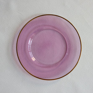 VD-PCH13-LI Vikko Decor - Platinum, Lilac with Gold Rim, Glass Charger 13"