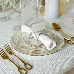 J-PCNR-CLR-SL CLEAR PLACE CARD NAPKIN RING-SLVR TRIM